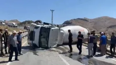 Malatya’da beton mikseri devrildi: 1 yaralı