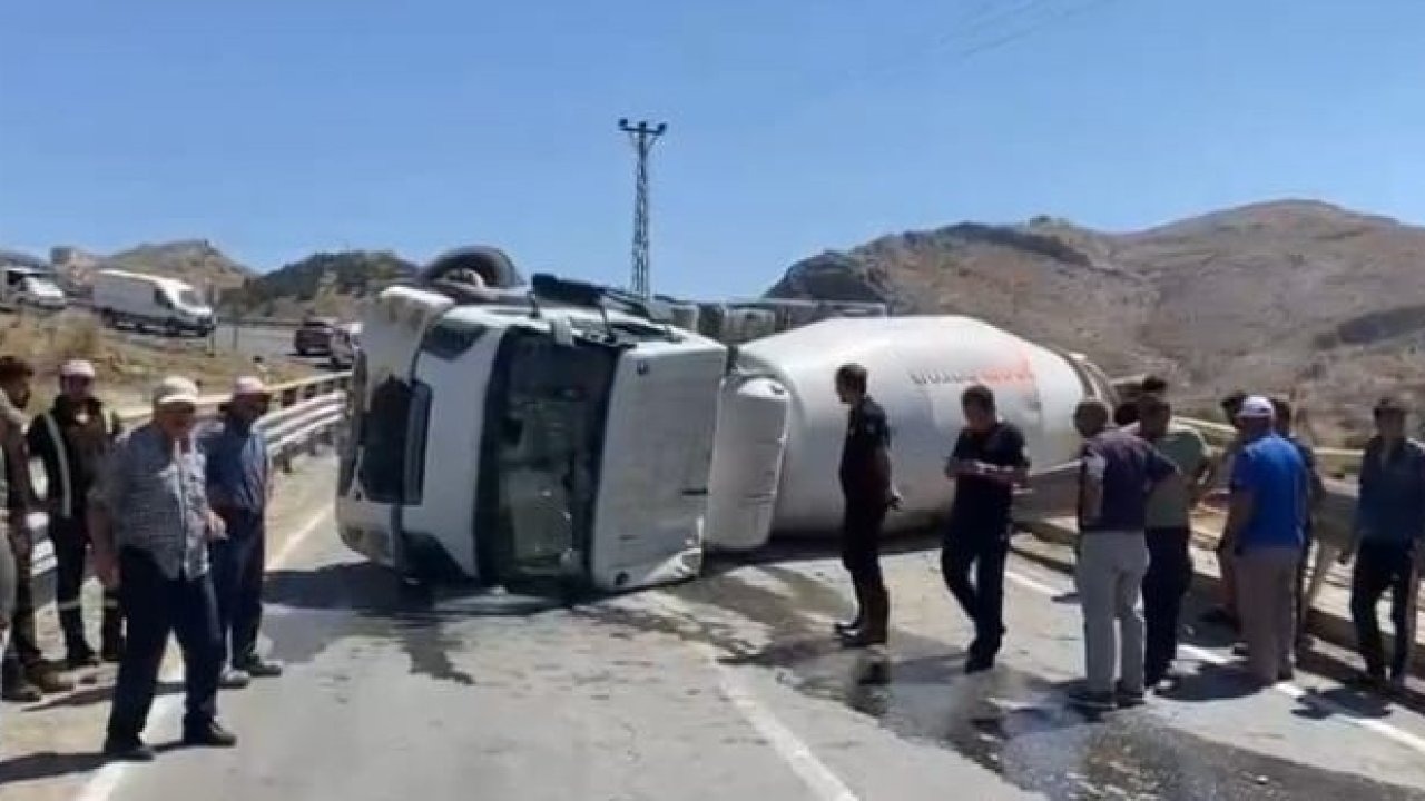 Malatya’da beton mikseri devrildi: 1 yaralı