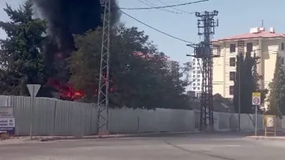 Malatya’da şantiyede korkutan yangın