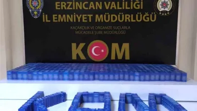 Polis Erzincan’da bin paket makaron ele geçirildi