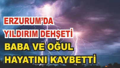 Baba ve oğul üzerine yıldırım düştü!