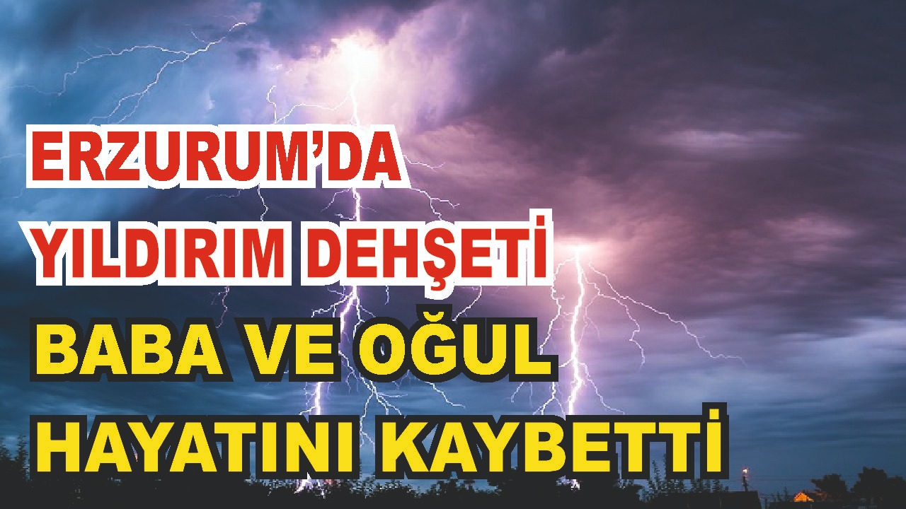 Baba ve oğul üzerine yıldırım düştü!