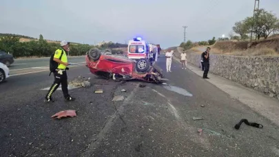 Sürücünün kontrolden çıkan otomobil devrildi: 1 yaralı
