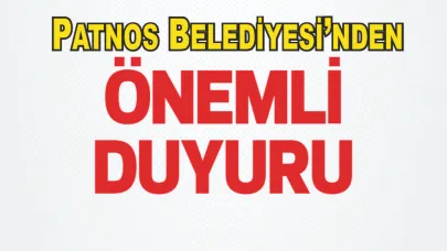 Patnos Belediyesi’nden Kamuoyuna Duyuru