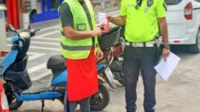 Trafik ekiplerinden motosiklet sürücülerine bilgilendirme