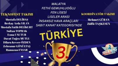 Fethi Gemuhluoğlu Fen Lisesi TEKNOFEST’te Türkiye üçüncüsü oldu