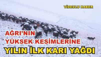 Ağrı’nın yüksek kesimleri Eylül ayında beyaza büründü (Videolu Haber)