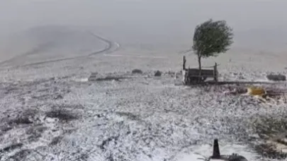 Karayazı'nın Çakmak Dağı beyaza büründü