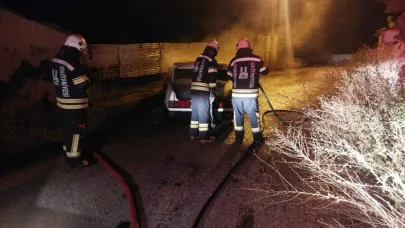 Erzurum’da araç alev topuna döndü