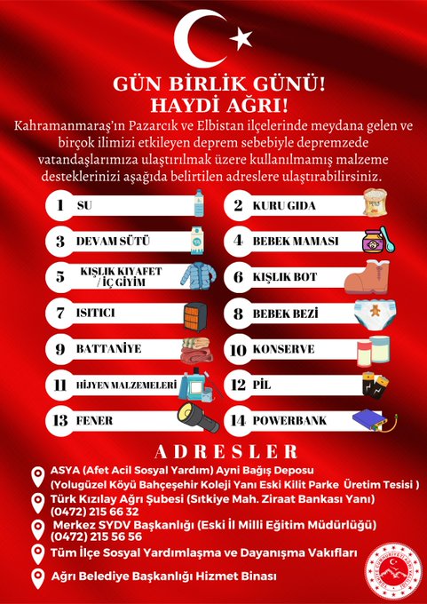 Ağrı Valiliğinden Birlik Çağrısı