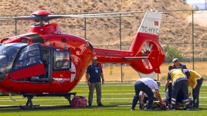 100 kilometre uzaklıktaki hastaya hava ambulansı ulaştı