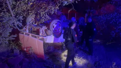 Erzincan'da polisten kaçan otomobil şarampole uçtu: 2 yaralı