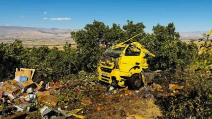 Muş’ta freni boşalan tır kaza yaptı: 1 yaralı
