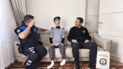 Erzincanlı Samet’in polis üniforması giyme hayali gerçek oldu