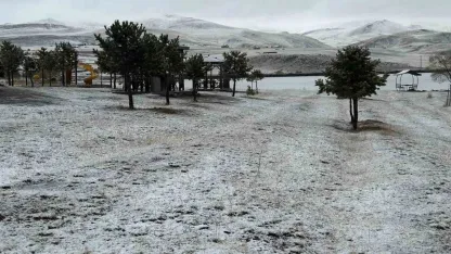 Erzurum Karayazı’da karla gelen güzellik