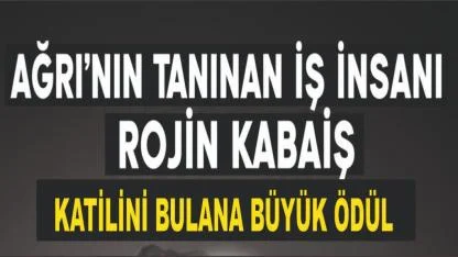 Ağrı'nın Tanınan İş İnsanından Rojin Cinayetine Ödül Vaadi