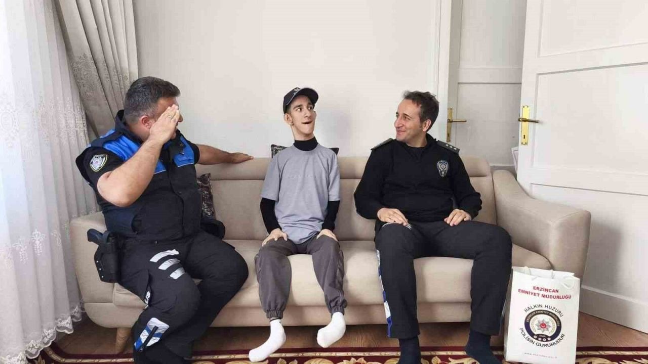 Erzincanlı Samet’in polis üniforması giyme hayali gerçek oldu