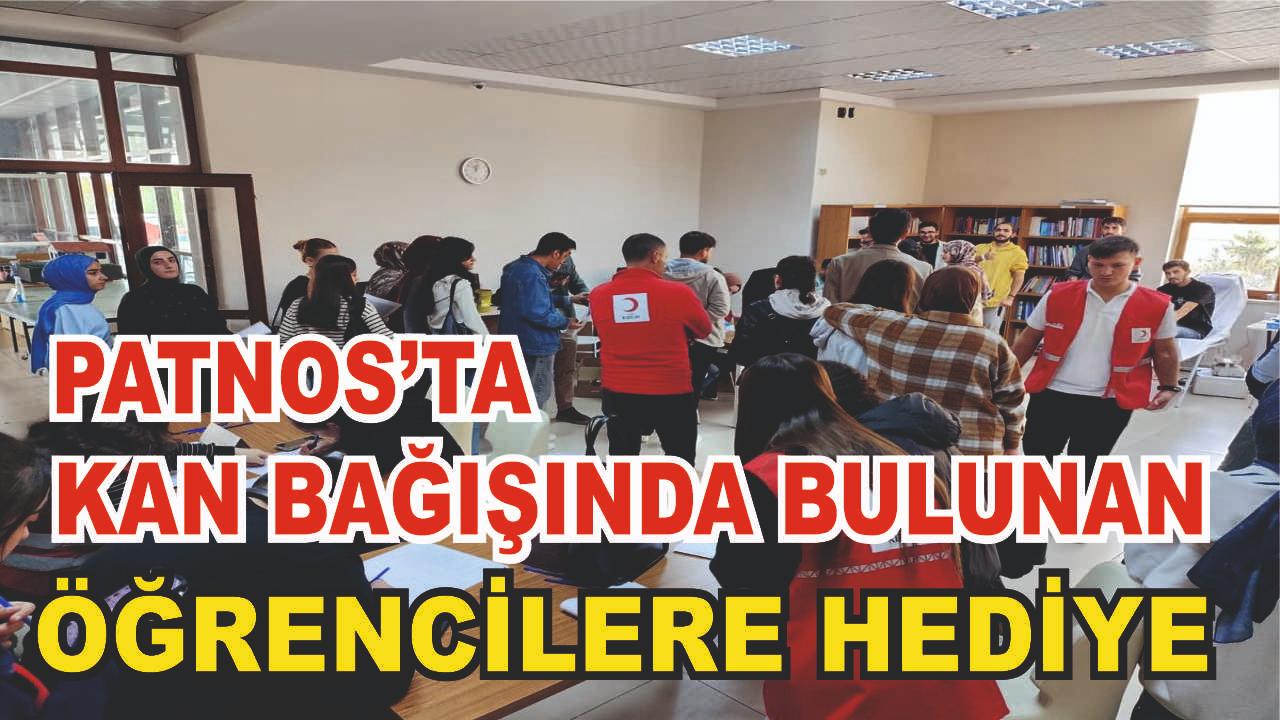 Patnos'ta Kan Bağışı Yapan Öğrencilere Hadiye