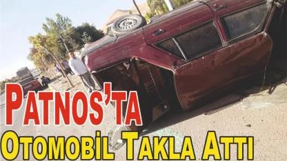 Patnos’ta Otomobil Takla Attı