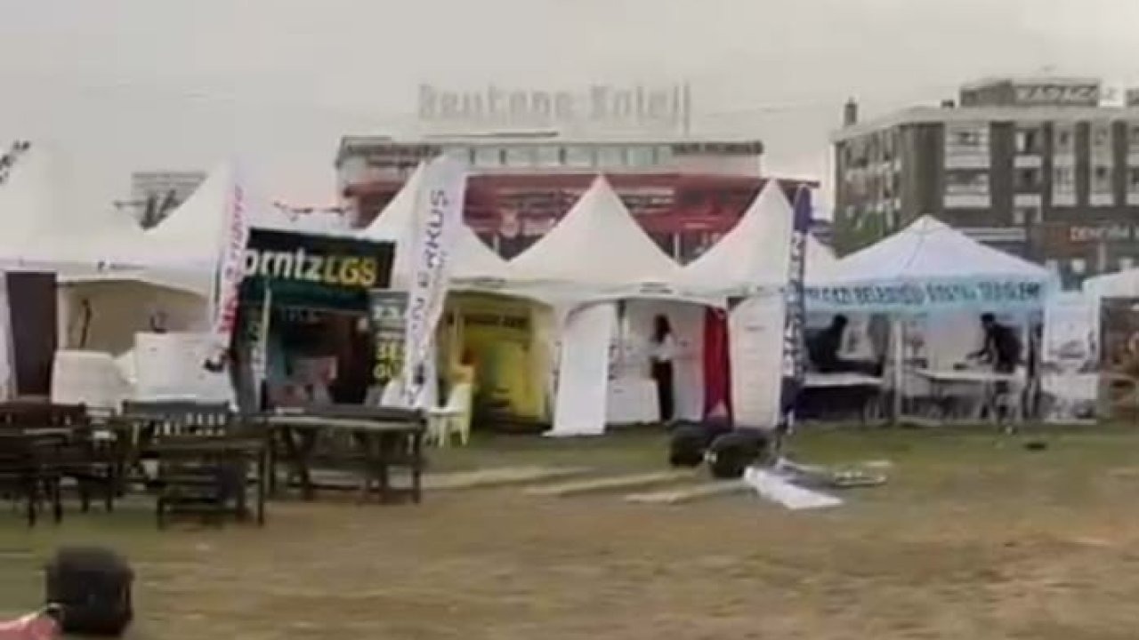 Şiddetli fırtına çadırları uçurdu