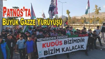 (Videolu Haber) Türkiye Gençlik Vakfı Patnos Şubesi’nden Gazze İçin Yürüyüş