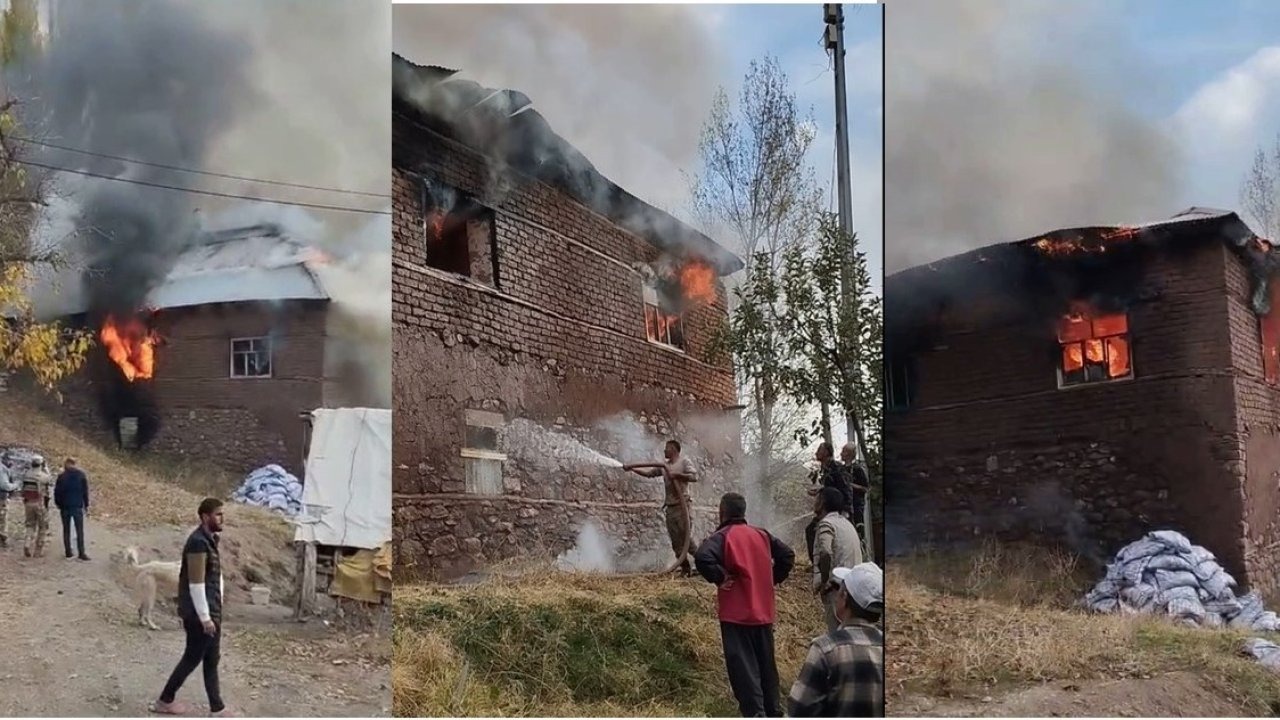 2 katlı toprak evde meydana gelen yangın korkuttu