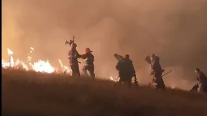 Ermenistan sınırında korkutan örtü yangını