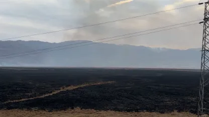 Hakkari Yüksekova’nın kuş cennetindeki yangına havadan müdahale