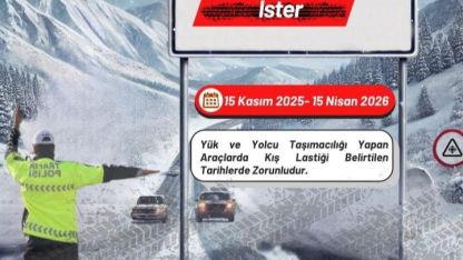 Erzurum polisi kış lastiği konusunda uyardı
