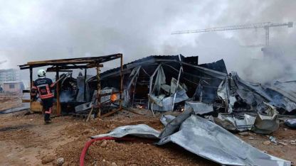 İşçilerin kaldığı konteynerde yangın