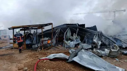 İşçilerin kaldığı konteynerde yangın