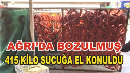 Ağrı’da Soğuk Zinciri Bozulmuş 415 Kilo Sucuk Ele Geçirildi