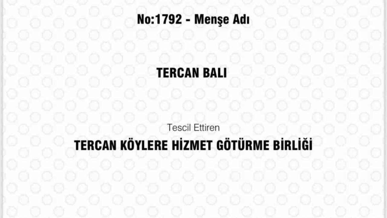 Tercan Balı Erzincan’ın 14. Coğrafi İşaretli ürünü oldu