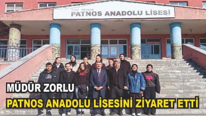 Yüksel Zorlu Patnos Anadolu Lisesin'ni Ziyaret Etti