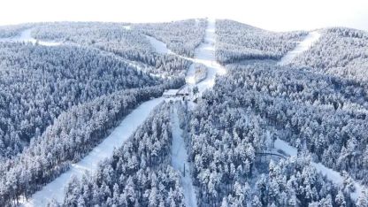 Beyaza bürünen Sarıkamış havadan görüntülendi