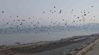 Bitlis'in Tatvan ilçesi sahilinde gökyüzünde sıra dışı manzara