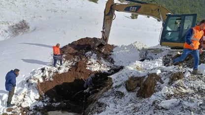 Ilgar Dağı Geçidi’nde tünel çalışmasında su borusu patladı