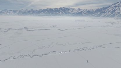 Hakkari Yüksekova’nın kar altındaki menderesleri hayran bırakıyor