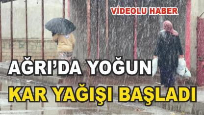 Ağrı Kent Merkezinde Yoğun Kar Yağışı Başladı (Videolu Haber)