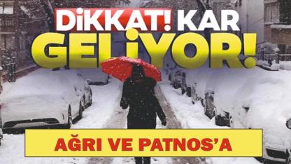 AĞRI VE PATNOS’TA KAR YAĞIŞI ETKİSİNİ ARTIRACAK