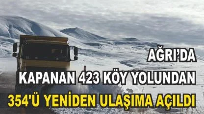 Ağrı’da Kar Nedeniyle Kapanan 423 Köy Yolundan 354’ü Ulaşıma Açıldı