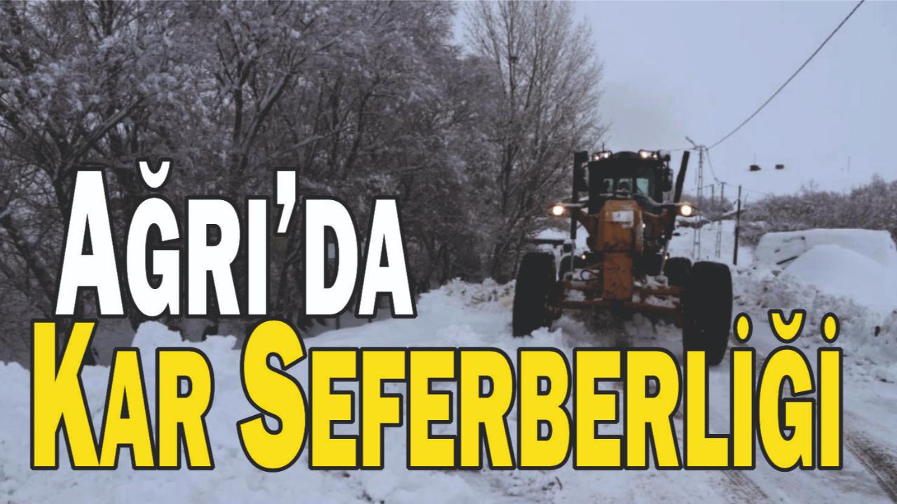 Ağrı’da kar yağışıyla birlikte ekipler sahada