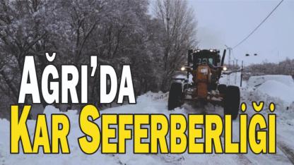 Ağrı’da kar yağışıyla birlikte ekipler sahada