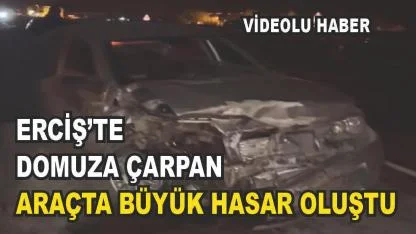 Erciş'te Seyir Halindeki Araç Domuza Çarptı
