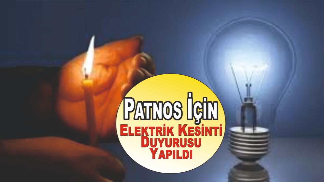 Patnos’ta 6 Aralık’ta Elektrik Kesintisi Olacak