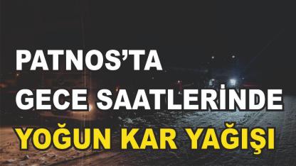 Patnos’ta gece saatlerinde yoğun kar yağışı