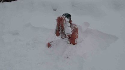 Van’da eksi 8 derecede kar banyosu yaptı