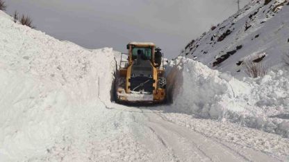 Yüksekova’da mezra yoluna düşen çığ temizlendi