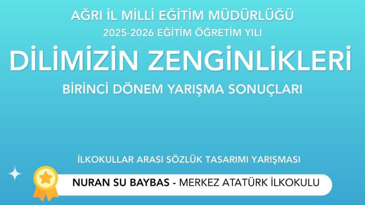 Ağrı’da “Dilimizin Zenginlikleri” yarışmalarında dereceye giren öğrenciler belli oldu