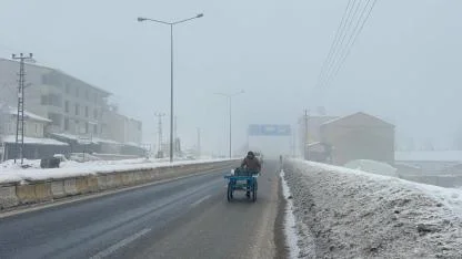 Ağrı’da Yoğun Sis ve Kırağı Etkili Oldu
